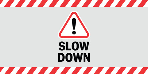 Slow down traffic sign icon, modern flat vector road safety warning symbol indicating reduced speed and traffic caution. © Nur