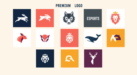 Fototapeta premium Collection of Modern Animal Logos for Gaming and Esports Teams