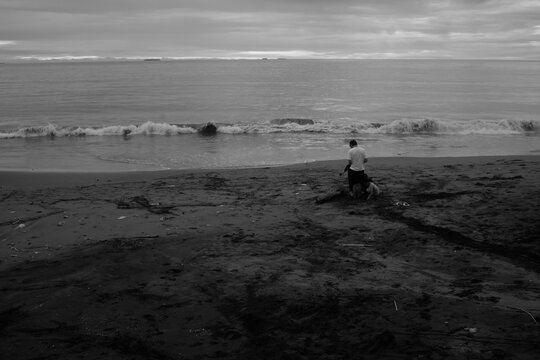 Beach Walkers in Monochrome