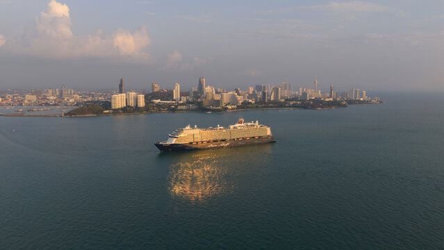 Pattaya City, Thailand - 06 March 2026: Mein Schiff 6 Cruise Ship Pattaya Bay