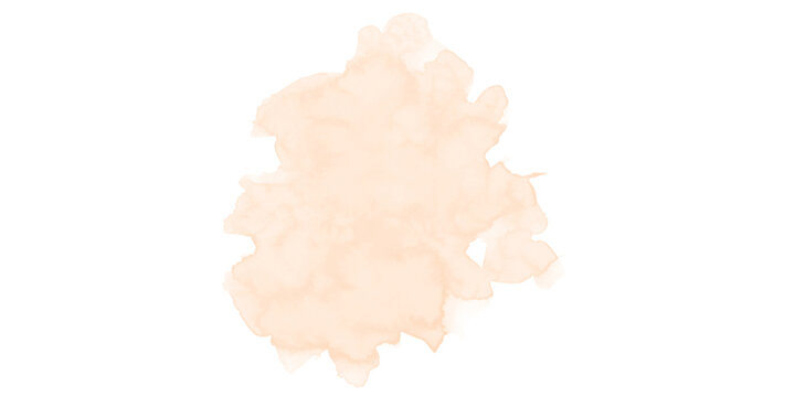 Abstract watercolor splash with soft edges and warm peach tones on white background
