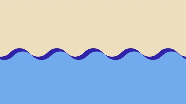 Minimal Abstract Wavy Ocean Border Animation With Pastel Colors.