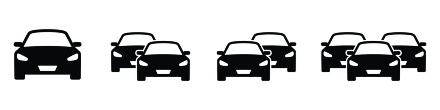 Cars icon set. containing automobile, car, driving, transport, traffic jam isolated on transparent background, vector illustration