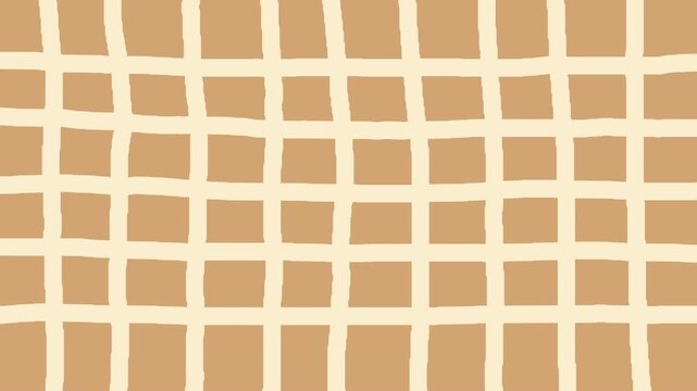 Seamless Loop of Animated Brown Background with Hand Drawn Irregular Beige Grid Line Texture Motion Graphic