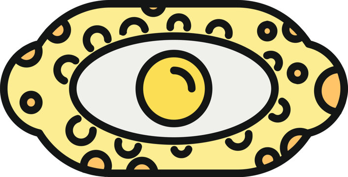 Georgian khachapuri adjaruli with cheese and egg vector illustration