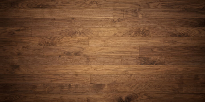 A richly textured dark wood floor creates a warm and inviting atmosphere, showcasing the natural grain and deep brown hues of the polished timber.