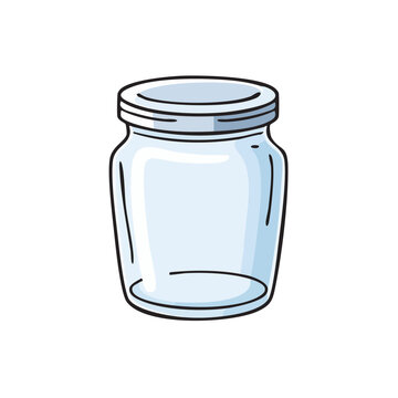 Transparent Glass Jar With Metal Lid Ideal for Storage or Craft Projects
