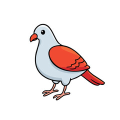 Obraz premium Charming cartoon illustration of a friendly white and orange bird standing