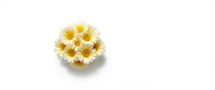 Bright white backdrop highlighting radiant Transvaal Daisy blossoms with copy space
