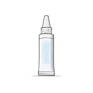 White Plastic Dropper Bottle with Cap and Label for Liquids