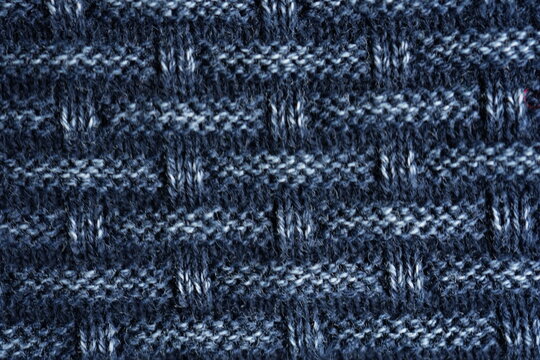 Dark navy blue suiting fabric texture background, midnight diagonal twill woven textile macro closeup, full frame