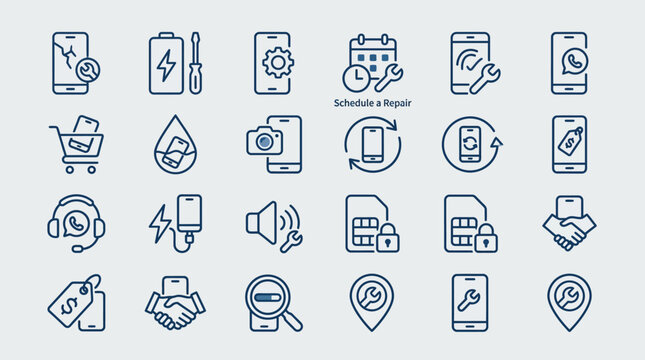Collection of various business icons.