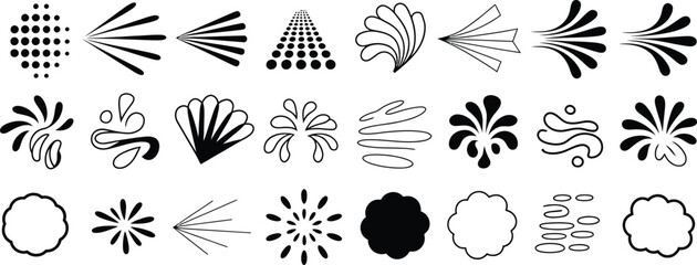 Fototapeta premium Spray icon set perfume deodorant paint water spray vector illustration