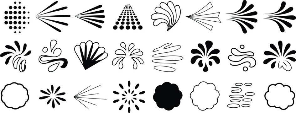 Spray icon set perfume deodorant paint water spray vector illustration