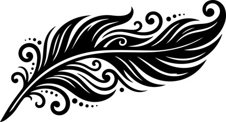 Fototapeta premium Elegant Feather Icon Vector