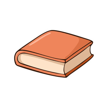 Hand Drawn Coral Book Closed Resting on Surface Simple Vector Illustration