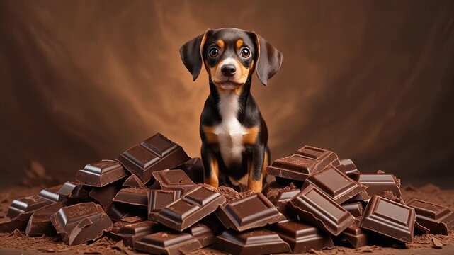 Hund mit Schokolade