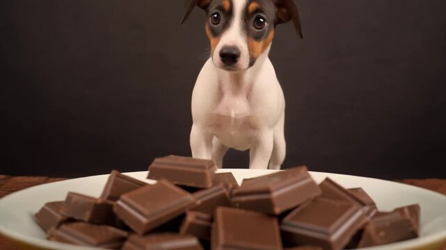 Hund mit Schokolade