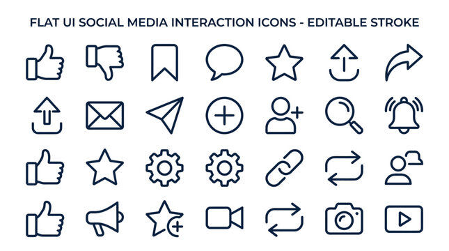 Flat UI social media icons set.