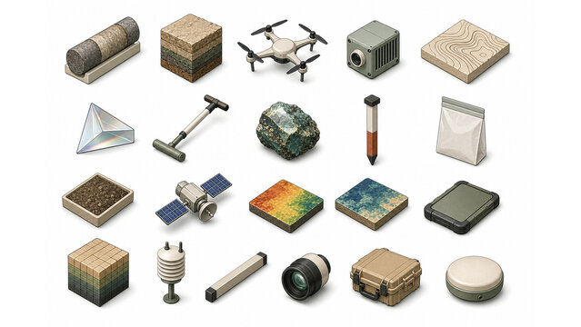 Geology remote sensing icons