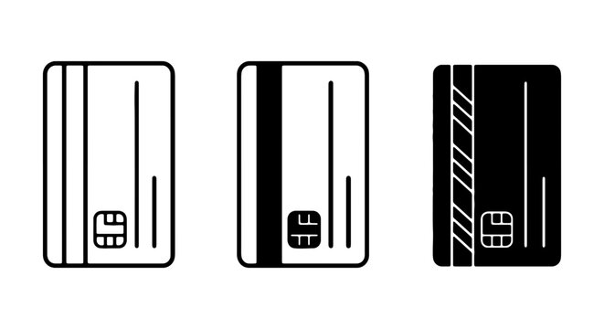 Credit Card Icons, Payment Methods Vector Set, Financial Transaction Symbols