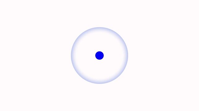 Animated blue pulsing dot is surrounded by a glowing circle on a white background. Pulsing circle and dot effect with radio wave sing looped animation isolated and has an alpha channel