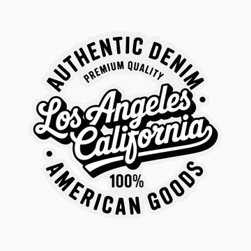 Los Angeles California authentic denim premium quality American goods logo sticker