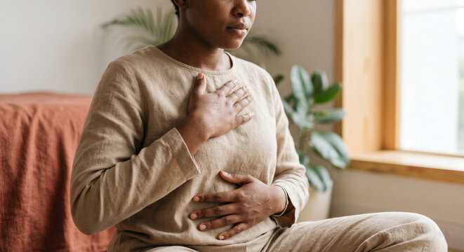 Breathing exercise close-up