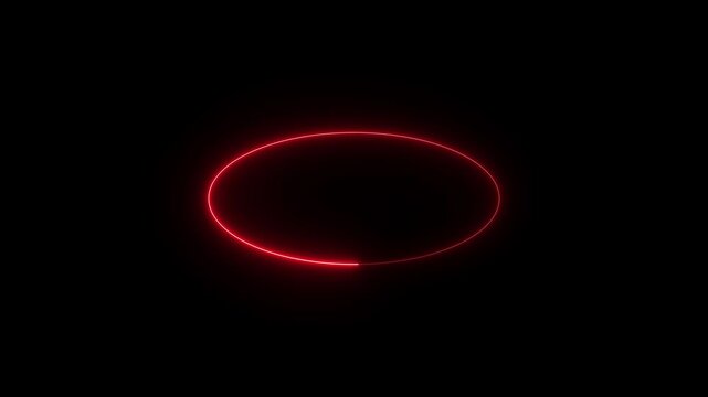 abstract glowing neon line cyan color circular lens animation black blackground motion animation 4k video...