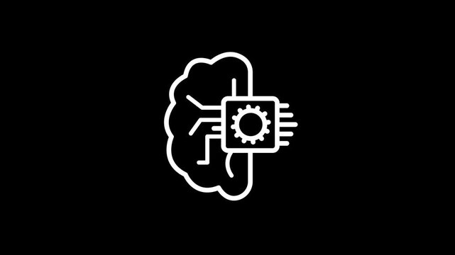 Machine learning icon looping animation on black background