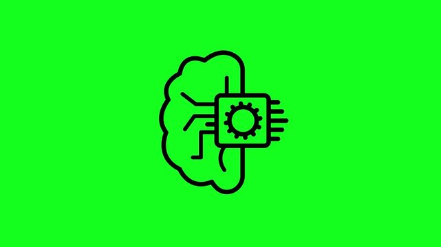 Machine learning icon looping animation on green background
