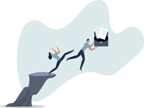 Business dishonesty, betrayal or jealousy colleague, career competitor or cheating concept.life situation and activities.