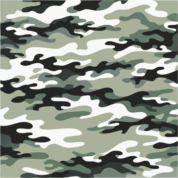 Abstract camouflage pattern design in green and black seamless vector texture