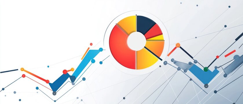 Abstract data visualization colorful charts and graphs for business reports