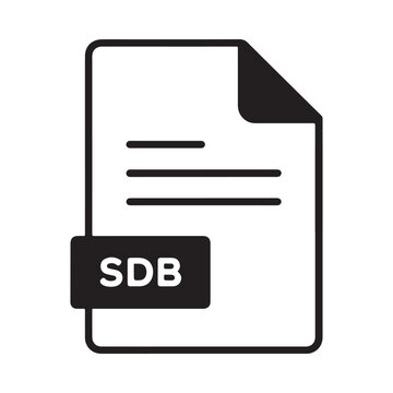 document icon with sdb label flat vector illustration on white background