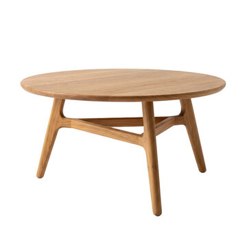 Modern wooden coffee table isolated on transparent background