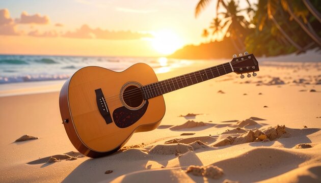 Guitar sunset