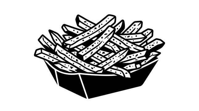 French fries in a container.