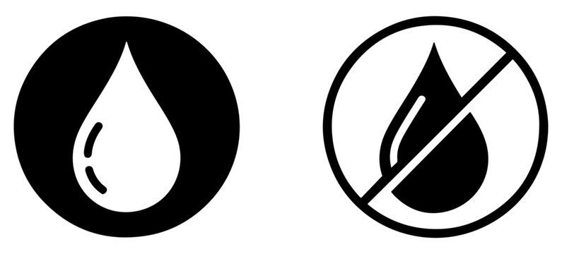 water drop circle icon vector set