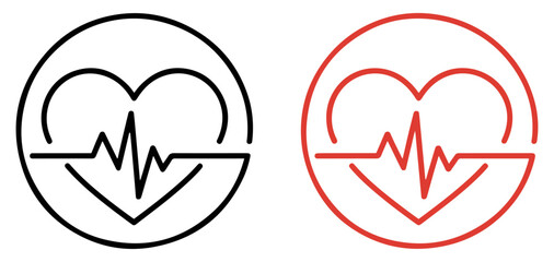 Fototapeta premium heartbeat cardiogram medical icon set