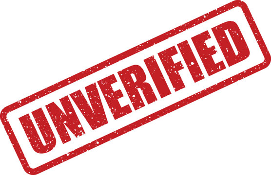 Authentic red grunge effect rectangular stamp with the word UNVERIFIED indicating lack of confirmation