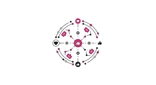Heart Symbols in Circular Design.