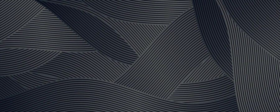 Dark abstract background with modern 3D wave lines design. Background concept with glowing lines for covers  brochure  banner  presentation  certificate and website.