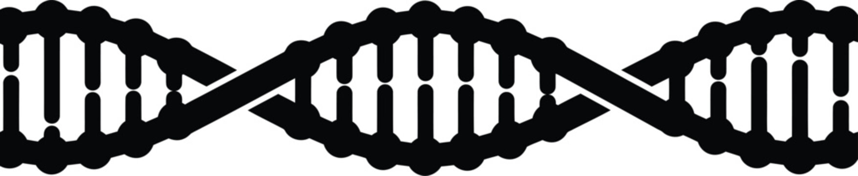 DNA Double Helix Genetic Structure Seamless Horizontal Pattern Vector