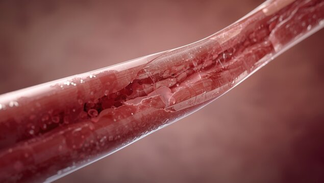 Cholesterol plaque causing artery blockage with visual removal explanation