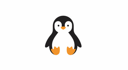 Cute cartoon penguin standing alone. © Achmad Rahayudin