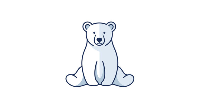 Cute polar bear sitting alone.