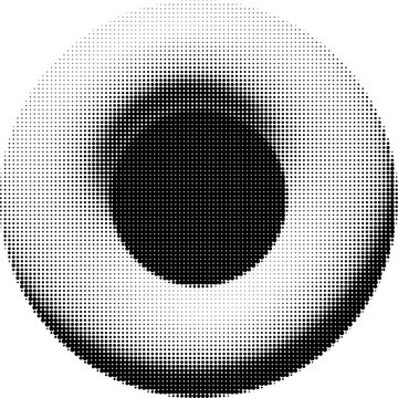 Large vector halftone headphones cushion with a transparent background