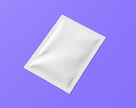 White Cosmetic Sachet Mockup.