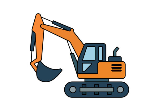 Excavadora de orugas para obras e ingenier&iacute;a pesada aislada